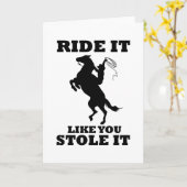 馬好きのプレゼントを盗んだように乗る カード (黄色い花)