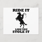 馬好きのプレゼントを盗んだように乗る ポストカード (正面)