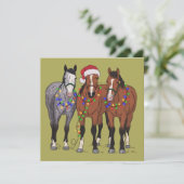 馬好きの人のためのクリスマス 動物の農場 動物愛好家 シーズンカード (スタンド正面)