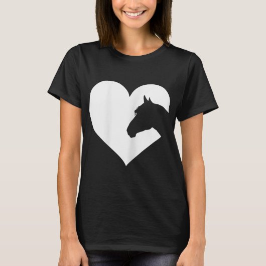 馬好きの贈り物で馬を愛する女と女性 Tシャツ (正面)
