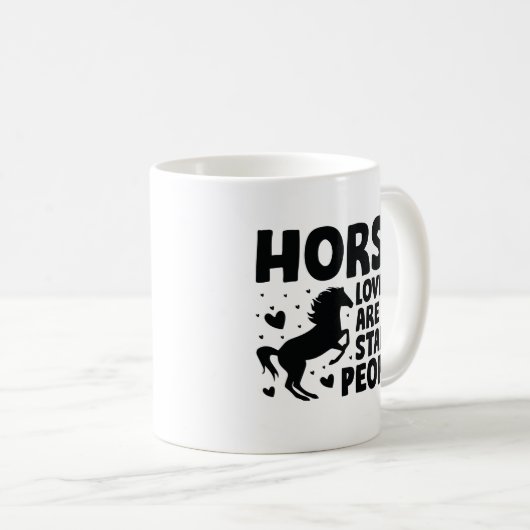 馬好きは安定している コーヒーマグカップ (正面右)