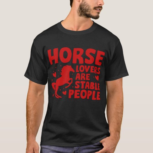 馬好きは落ち着いた人 ギフト Tシャツ (正面)