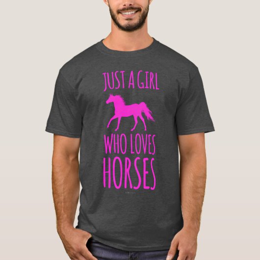 馬好きは馬を愛する女おもしろいの子 Tシャツ (正面)