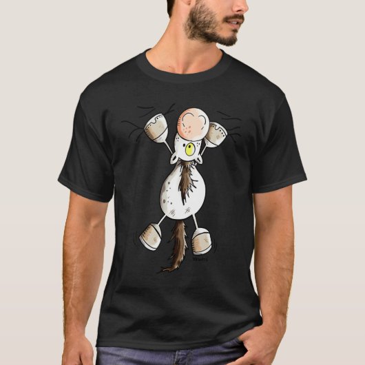 馬好きや乗馬好きのためのかわいい馬 Tシャツ (正面)