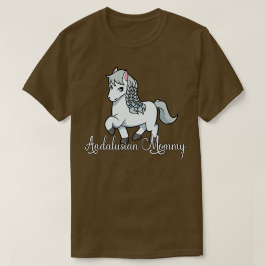 馬好きアンダルシアンモミー Tシャツ (デザイン正面)