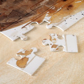 馬好きウォーターカラーアート誕生日 ジグソーパズル (側面)