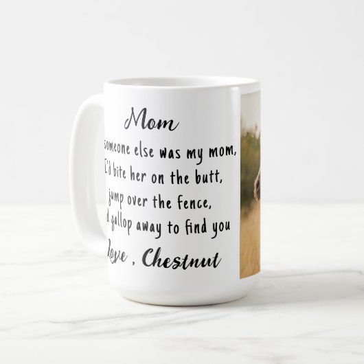 馬好きウマカスタムム馬術写真 コーヒーマグカップ (正面左)