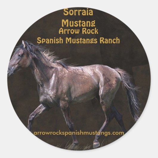 馬好きウマ科のデザイン ラウンドシール (正面)