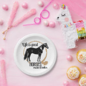 馬好きエクエストリアンホースウェスタンカウボーイ ペーパープレート (パーティー)