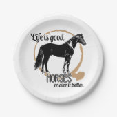 馬好きエクエストリアンホースウェスタンカウボーイ ペーパープレート (正面)