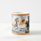 馬好きカスタムフォトコーヒーマグ コーヒーマグカップ (中央)