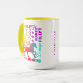 馬好きカラフルカワイ マグカップ (正面左)