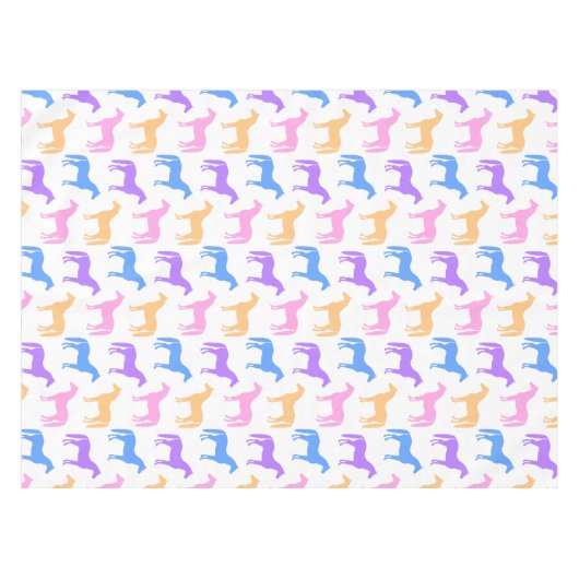 馬好きカラフル馬術騎手 テーブルクロス (正面(横))