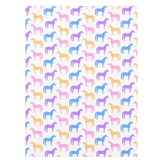 馬好きカラフル馬術騎手 テーブルクロス (正面)