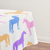 馬好きカラフル馬術騎手 テーブルクロス (インサイチュ)