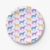 馬好きカラフル馬術騎手 ペーパープレート (正面)