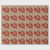 馬好きガールズクラブ女性のカーボーイ ラッピングペーパー (フラット)