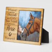 馬好きガール最高のズフレンド形見 フォトプラーク (側面)