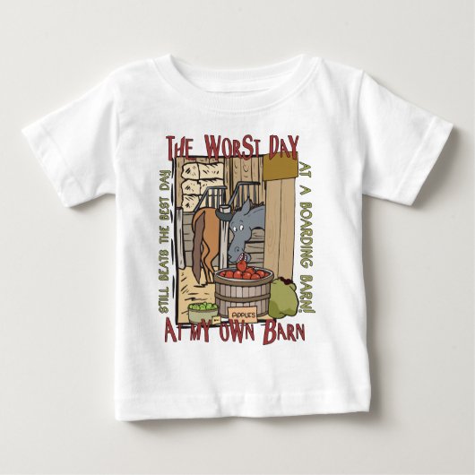 馬好きギフト ベビーTシャツ (正面)