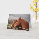 馬好きグリーティングカード カード (黄色い花)