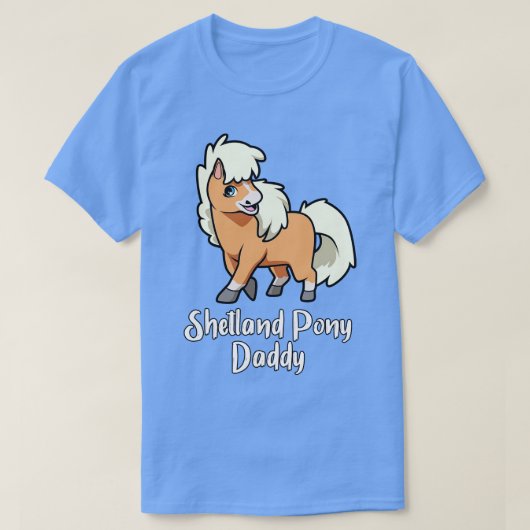 馬好きシェトランドポニーダディ Tシャツ (デザイン正面)