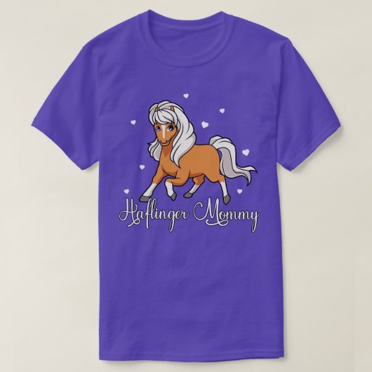 馬好きハフリンガーママ Tシャツ (デザイン正面)