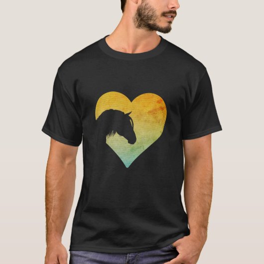 馬好きハートの贈り物 Tシャツ (正面)