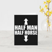 馬好きハーフマンハーフ・ホーの馬術ギフト カード (黄色い花)
