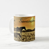 馬好きパーソナライズされたの名素朴前 コーヒーマグカップ (正面左)