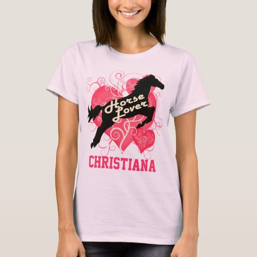 馬好きパーソナライズされたクリスティアナ Tシャツ (正面)