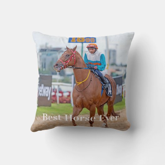 馬好きパーソナライズされたペットフォトエクエストリアン クッション (裏面)