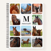 馬好きパーソナライズされたモノグラム11フォトコラージュ ノートブック (正面)