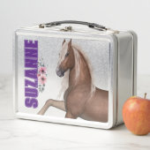 馬好きパーソナライズされた金属弁当箱 メタルランチボックス (インサイチュ)