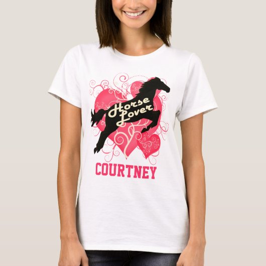 馬好きパーソナライズなCourtney Tシャツ (正面)