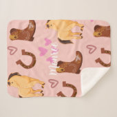 馬好きピンク シェルパブランケット (正面(横))