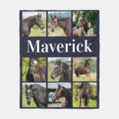 馬好きフォトコラージュカスタムのウマ科の写真 フリースブランケット (正面)