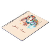 馬好きライディングウォーターカラー名ジャーナル ノートブック (左側)