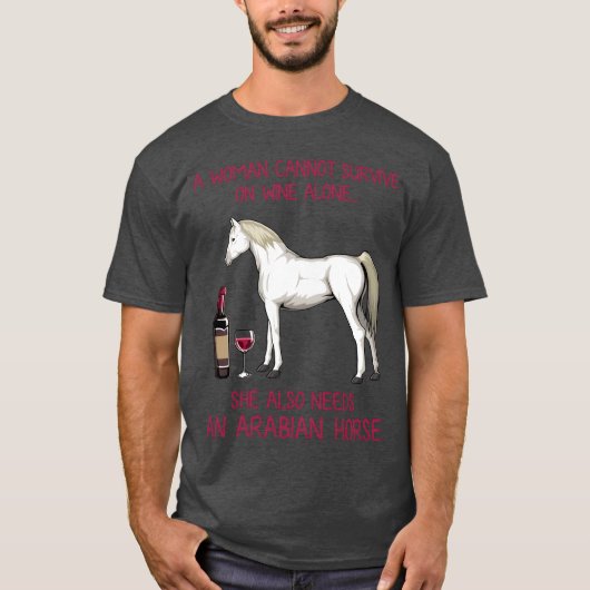 馬好きワイン好き男子 Tシャツ (正面)