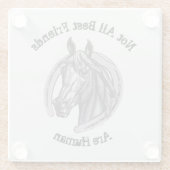 馬好きヴィンテージエッチンウマ科のグ乗 ガラスコースター (裏面)