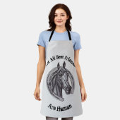 馬好きヴィンテージス最高のケット動物愛護 エプロン (着用した状態)