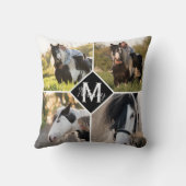 馬好き写真コラージュ クッション (裏面)