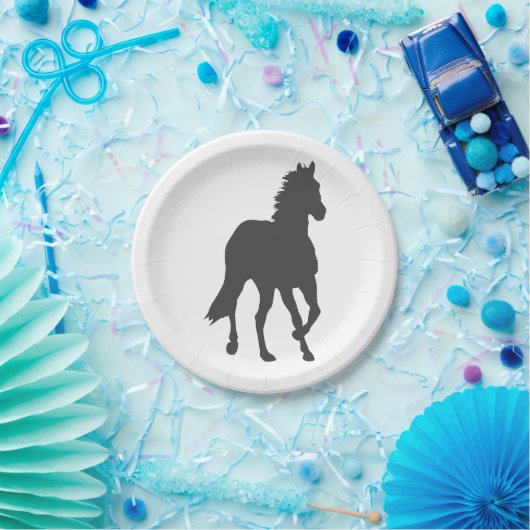 馬好き女性のカーボーイカウボーイファームカントリーウェスタン ペーパープレート (パーティー)