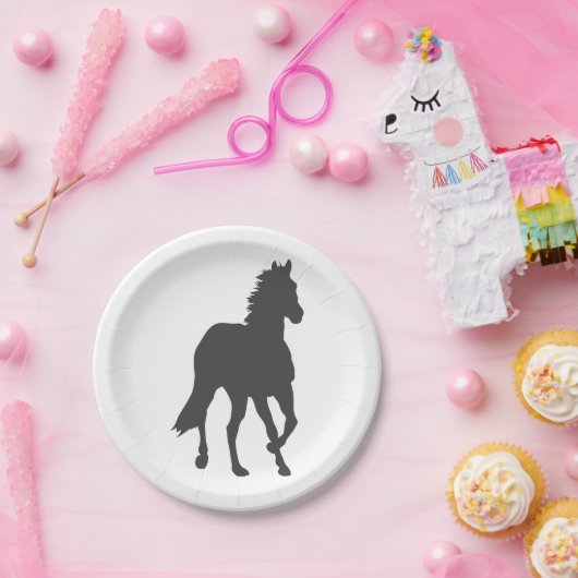 馬好き女性のカーボーイカウボーイファームカントリーウェスタン ペーパープレート (パーティー)