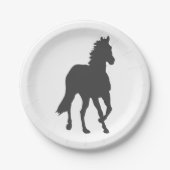 馬好き女性のカーボーイカウボーイファームカントリーウェスタン ペーパープレート (正面)