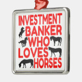 馬好き投資銀行家 メタルオーナメント (左)