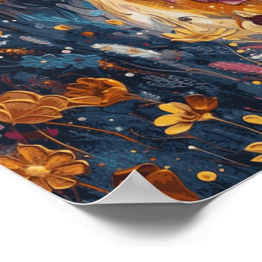 馬好き水彩画ポスター誕生日 ポスター (角)