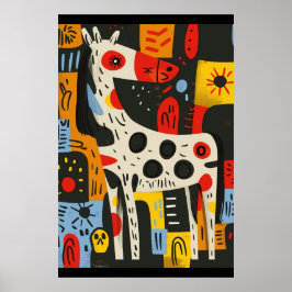 馬好き水彩画ポスター ポスター