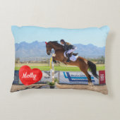 馬好き独自のペットの写真のコピーを作成 アクセントクッション (裏面)