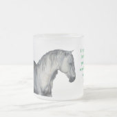 馬好き用の白馬と馬蹄形 フロストグラスマグカップ (中央)