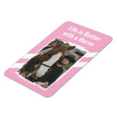 馬好き白ピンク マグネット (左側)